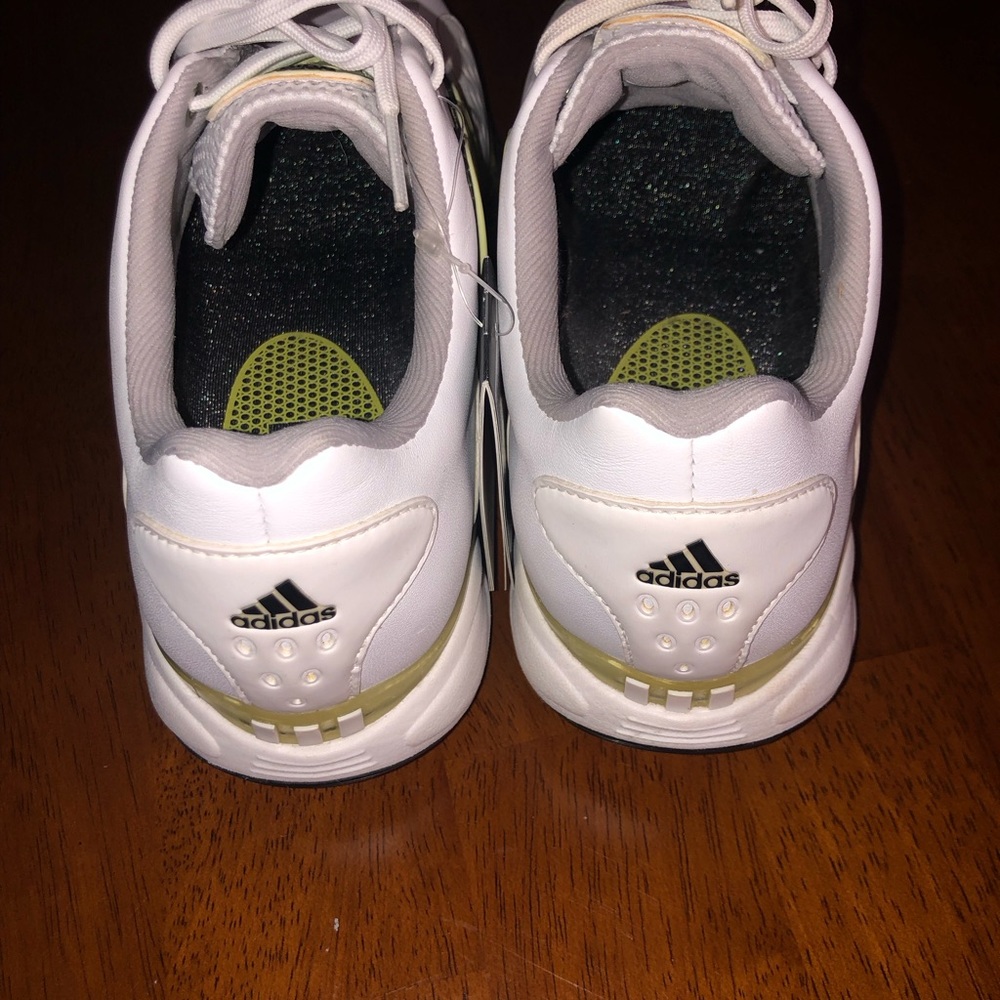 Adidas Powerband Golf Shoes Women’s 6.5 White Lime Green Spikeless NEW - Picture 4 of 9